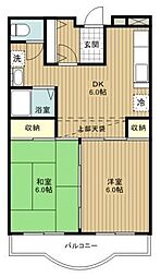 西武新宿線 武蔵関駅 徒歩2分の賃貸マンション 1階2DKの間取り
