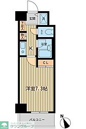 ベジフル北新宿弐番館 3階1Kの間取り