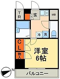 ソアブール高田馬場 3階1Kの間取り