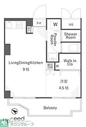 ヴィラ井荻 4階1LDKの間取り