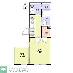 ＶＩＳＴＡ　ＭＩＮＡＭＩＤＡＩ 4階1DKの間取り