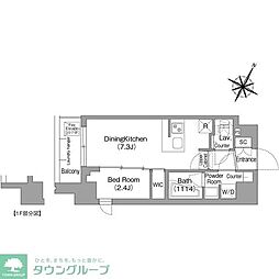 コンフォリア・リヴ新中野ＳＯＵＴＨ 8階1DKの間取り