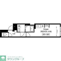 サンフォレスタ文京大塚 4階ワンルームの間取り