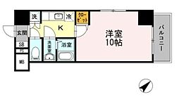 JPnoie早稲田 3階1Kの間取り