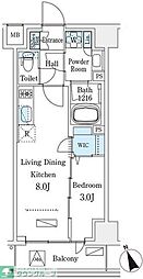 ジオエント早稲田 1LDKの間取図画像