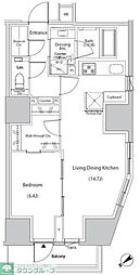 ザ・パークハビオ市ヶ谷イースト 1LDKの間取図画像