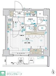 プライズ神楽坂ドゥエ 1Kの間取図画像