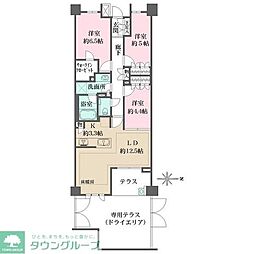 ザ・パークハウス市谷加賀町レジデンス 3LDKの間取図画像