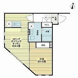 タスキsmart神楽坂 1LDKの間取図画像