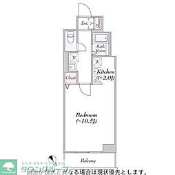 ヴァンテ・アン神楽坂 1Kの間取図画像
