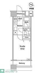 ファーストリアルタワー新宿 1Kの間取図画像