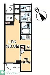 ハーモニーレジデンス中野若宮 1LDKの間取図画像