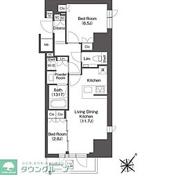 レフィールオーブ代々木 2LDKの間取図画像