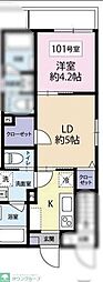 Y's中野本町 1LDKの間取図画像