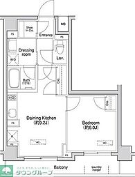 Primal方南町 1LDKの間取図画像