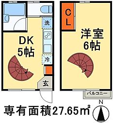 プレイス下落合 1DKの間取図画像