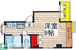 リバティー1 ワンルームの間取図画像