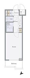 ルーブル高田馬場 1Kの間取図画像