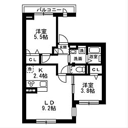(仮)中野区東中野1丁目新築 2LDKの間取図画像