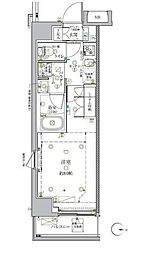 クレイシア新宿中落合 1Kの間取図画像
