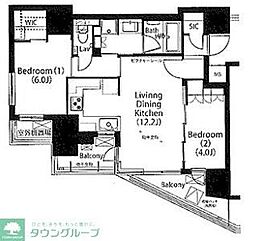 フレンシア四谷左門町 2LDKの間取図画像