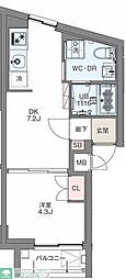 Palways高田馬場 1DKの間取図画像