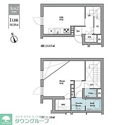 LEGALAND早稲田鶴巻町 1LDKの間取図画像