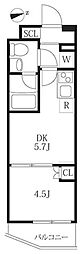 ハーモニーレジデンス神楽坂ヒルズfirst 1DKの間取図画像
