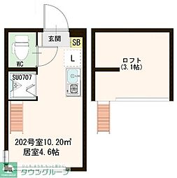 コンフォタリア高田馬場 ワンルームの間取図画像