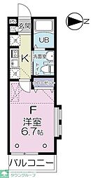 グランビル清水 1Kの間取図画像