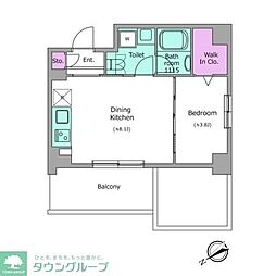 クレヴィアリグゼ中野新井薬師 1LDKの間取図画像
