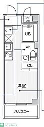 コスモリード四谷三丁目 ワンルームの間取図画像