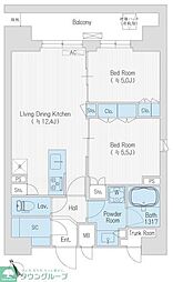 ハレマカニ御苑 2LDKの間取図画像