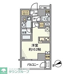 グローリオ新宿夏目坂 ワンルームの間取図画像