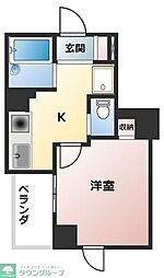 スカイコート目白台 1Kの間取図画像
