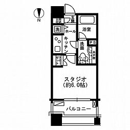 レジディアイチガヤ 1Kの間取図画像