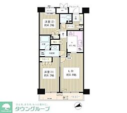 高田馬場パーク・ホームズ 2LDKの間取図画像