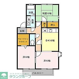 アーバンヒルズ　II 2階3DKの間取り