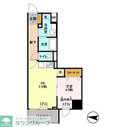 フェリスコート 7階1DKの間取り