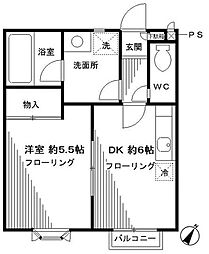 メゾンアリュール 1階1DKの間取り