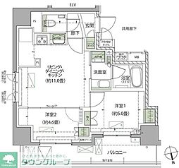 ザ・パークハウス松戸本町 2階2LDKの間取り