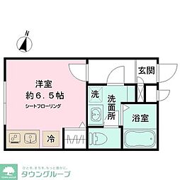 シャディグローブ 2階ワンルームの間取り