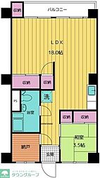 リンデンハイム白山 1階1SLDKの間取り