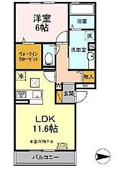 ブリランテ　Ｂ 1階1LDKの間取り