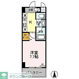 クリエール吉川 3階1Kの間取り