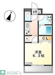 ソレイユ　ルブァン　〜Ｓｏｌｅｉｌ　Ｌｅｖａｎｔ〜 1階1Kの間取り