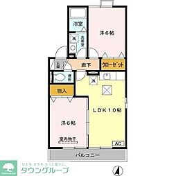 ルミエール　弐番館 2階2LDKの間取り