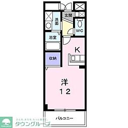 グラン・リーオ 8階1Kの間取り