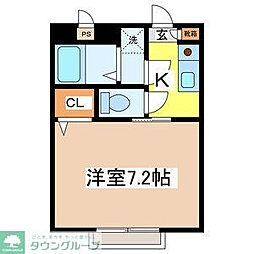 モリハイツ 1階1Kの間取り