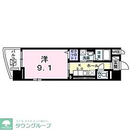 ヴォロンティエ 7階1Kの間取り